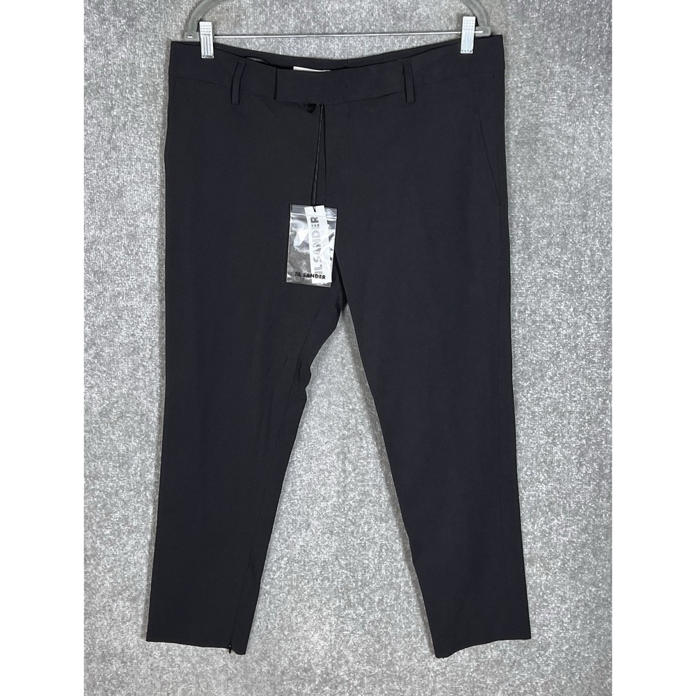 Jil Sander Trouser Dress Pants Womens Sz 44 Italy US Sz XL Pockets Zip Ankle New